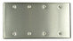 Leviton Blank Wall Plate, 4-Gang, Standard, 302 Stainless Steel - Non-Magnetic Stainless Steel - Smooth, Brushed