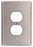 Leviton Non-Decora Wall Plate, 1-Gang, Duplex Receptacle, Oversize, 302 Stainless Steel - Non-Magnetic Stainless Steel - Smooth
