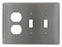 Leviton Non-Decora Wall Plate, 3-Gang Oversize w/ 1 Duplex, 2 Toggle - Non-Magnetic Stainless Steel