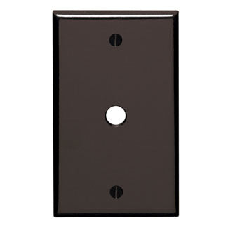 Leviton Electrical Wall Plate, 0.406" Telephone/Cable Opening, 1-Gang - Brown