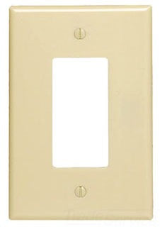 Leviton Decora Wall Plate, 1-Gang, Oversize, Thermoset/Plastic - Ivory