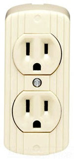 Leviton Duplex Outlet, Straight Blade Receptacle Outlet, 5-15R, 125V, 15A, 2P3W, Grounding, Residential Grade - Ivory
