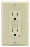 Leviton Duplex Outlet, Outlet Branch Circuit AFCI Receptacle, Impact & Tamper Resistant, 5-15R, 125V, 15A, 2P3W, Self Grounding, Back & Side Wired - Light Almond