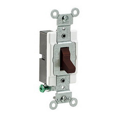 Leviton Light Switch, 15A 120/277V 1-Pole Toggle Commercial Grade - Brown