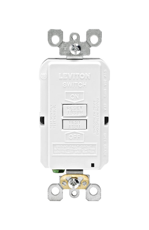 Leviton GFCI Outlet, 20A, 125V, Self-Test SmartLock Pro Slim, Blank, w/o Wall Plate - White