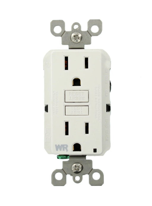 Leviton GFCI Outlet, 15A, 125V, SmartLock Pro Slim, Weather-Resistant, w/o Wall Plate - White