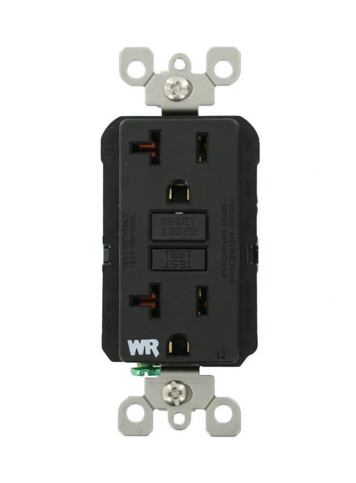 Leviton GFCI Outlet, 20A, 125V, SmartLock Pro Slim, Weather-Resistant, w/o Wall Plate - Black