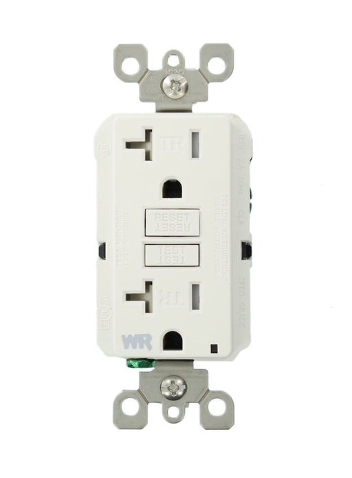 Leviton GFCI Outlet, 20A, 125V, SmartLock Pro Slim, Weather & Tamper-Resistant, w/o Wall Plate - White