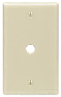 Leviton Non-Decora Wall Plate, 1-Gang, 0.406 Inch Dia Hole Telephone/Cable Outlet, Midway, Thermoplastic/Nylon - White - Smooth
