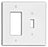 Leviton Specialty Wall Plate, 2-Gang, 1 Decora/GFCI, 1 Toggle Switch, Midway - White - Smooth