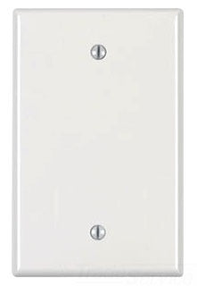 Leviton Blank Wall Plate, 1-Gang, Midway, Thermoplastic/Nylon - White - Smooth