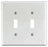 Leviton Non-Decora Wall Plate, 2-Gang, Toggle Switch, Midway, Thermoplastic/Nylon - White - Smooth