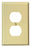Leviton Non-Decora Wall Plate, 1-Gang, Duplex Receptacle, Midway, Thermoplastic/Nylon - Light Almond - Smooth