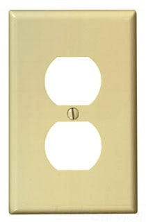 Leviton Non-Decora Wall Plate, 1-Gang, Duplex Receptacle, Midway, Thermoplastic/Nylon - Light Almond - Smooth