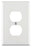 Leviton Non-Decora Wall Plate, 1-Gang, Duplex Receptacle, Midway, Thermoplastic/Nylon - White - Smooth