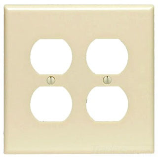 Leviton Non-Decora Wall Plate, 2-Gang, Duplex Receptacle, Midway, Thermoplastic/Nylon - Black - Smooth