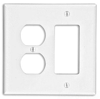 Leviton Specialty Wall Plate, 2-Gang, 1 Decora/GFCI, 1 Duplex Receptacle, Midway - Ivory - Smooth