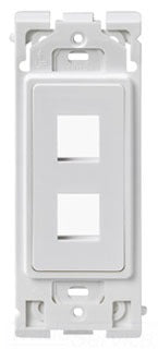Leviton Specialty Wall Plate, 2-Port Decora Insert Filler, Polycarbonate - White