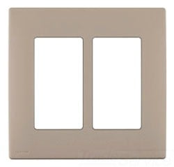Leviton Non-Decora Wall Plate, 2-Gang, Screwless, Snap-On, Engineering Grade Polymer - Cafe Latte