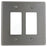 Leviton Decora Wall Plate, 2-Gang, Oversize, 302 Stainless Steel - Non-Magnetic Stainless Steel