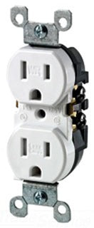 Leviton Duplex Outlet, Straight Blade Receptacle, 5-15R, 125V, 15A, 2P3W, Tamper & Weather Resistant, Grounding, Push-In/Side Wired, Residential Grade - Gray
