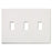 Lutron Electrical Wall Plate, Fassada Screwless Toggle Switch, 3-Gang - White