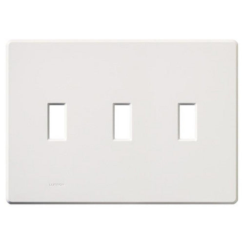 Lutron Electrical Wall Plate, Fassada Screwless Toggle Switch, 3-Gang - White