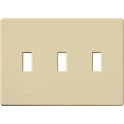 Lutron Electrical Wall Plate, Fassada Screwless Toggle Switch, 3-Gang - Ivory