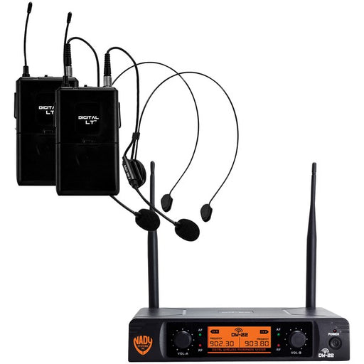NADY(R) DW-22-HM-ANY Dual-Transmitter Digital Wireless Microphone System (2 Digital LT(TM) HM-3 Headsets)