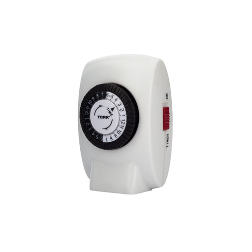 NSI Tork 403B Light Timer, 125V, 24-Hour Plug-In w/ Single Polarized Outlet & 30 Minute Tabs - Indoor