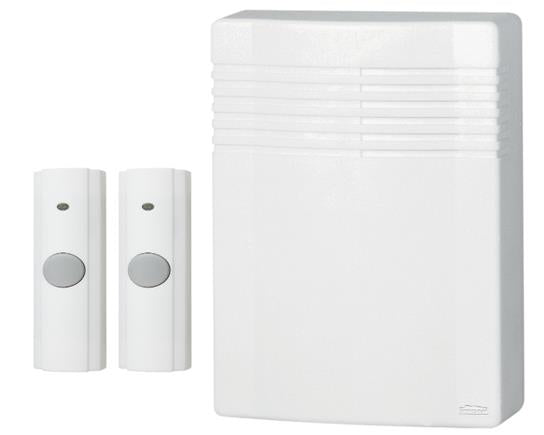 Nutone Chime Kit, Wireless Doorbell w/2 Pushbuttons - White
