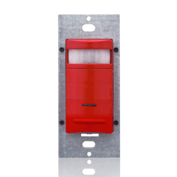 Leviton Motion Sensor, PIR Occupancy Sensor, Vandal Resistant, Manual Wall Switch - Red