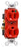 Pass & Seymour Duplex Outlet, Straight Blade Receptacle, 125 VAC 15A, 5-15R, 2-Pole, 3-Wire, Impact Resistant, Hospital Grade - Red