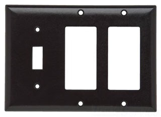 Pass & Seymour SP1262 150-Pack Combination Wall Plate, (2) Decorator, (1) Toggle Switch, 3-Gang, Standard - Brown