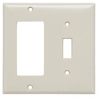Pass & Seymour 200-Pack Combination Wall Plate, (1) Decorator, (1) Toggle Switch, 2-Gang - Light Almond