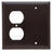 Pass & Seymour 200-Pack Combination Wall Plate, (1) Blank, (1) Duplex Receptacle, 2-Gang, Standard, 4.56 Inch W x 4.5 Inch H - Brown