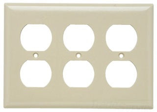 Pass & Seymour 150-Pack Non-Decora Wall Plate, (3) Duplex Receptacle, Standard, 0.07 Inch Thk Thermoset Plastic, Smooth - Ivory