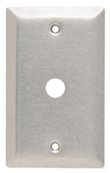 Pass & Seymour Datacom Wall Plate, 1-Gang, Standard, 0.032 Inch Thk 302/304 Stainless Steel, Smooth