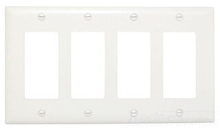 Pass & Seymour 100-Pack Decora-Style Wall Plate, (4) Decorator, Standard, 0.07 Inch Thk Nylon - White