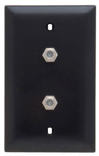 Pass & Seymour TPCATV2BK 100-Pack Cable Jack, (2) F-Coaxial Connector, Communication Wall Plate - Black