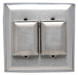 Pass & Seymour WP2 Wall Plate Cover, (2) Toggle Switch, Stainless Steel - (4) Screws