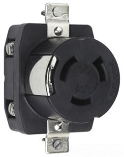 Pass & Seymour CR6370 Single Outlet, Locking Device Receptacle, 125 VAC, 50A, 2-Pole, 3-Wire, Non-NEMA Locking, Corrosion Resistant, Grounding