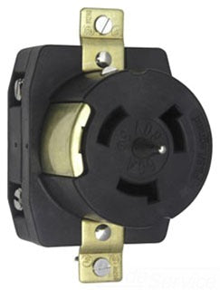 Pass & Seymour CS8169 Single Outlet, Locking Device Receptacle, 480 VAC 3-Phase, 50A, 3-Pole, 4-Wire, Non-NEMA Locking, Impact Resistant, Grounding