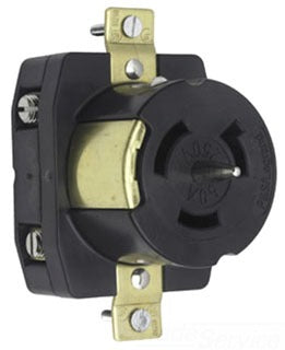 Pass & Seymour CS8269 Single Outlet, Locking Device Receptacle, 250 VAC, 50A, 2-Pole, 3-Wire, Non-NEMA Locking, Impact Resistant, Grounding