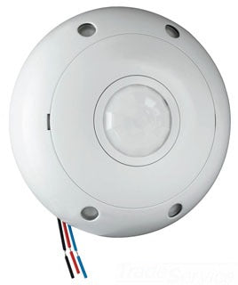 Pass & Seymour CSD1000LV Occupancy Sensor, 120/277/347 VAC at 50/60 Hz, Passive Infrared, Ultrasonic, 1000 Sq Ft Area Coverage, Ceiling Mount - White