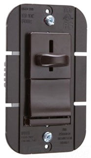 Pass & Seymour LS1003PBK Dimmer Switch, 1000W Incandescent 120V, 3-Way Slide Switch w/ Preset On/Off Switch - Black