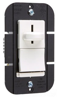 Pass & Seymour LS1003PW Dimmer Switch, 1000W Incandescent 120V, 3-Way Long Slide w/ Preset On/Off Switch - White