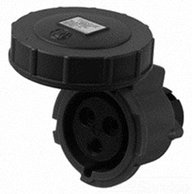 Pass & Seymour PS530C5WR Pin & Sleeve Connector Body, Front, 347/600 VAC, 30A, 4-Pole, 5-Wire, Watertight