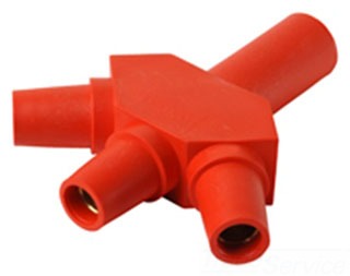 Pass & Seymour PS3FR Cam Type Adapter, 3-Fer, Male/Female/Female/Female Adapter - Red