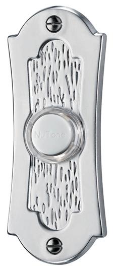 Nutone Pushbutton, Lighted Flat Surface Mounted Doorbell - Satin Nickel
